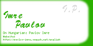 imre pavlov business card